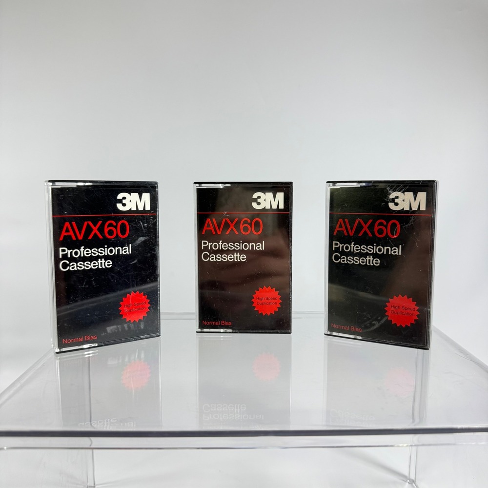 VTG 3M AVX60 Professional Cassette Tapes 3 Pack Black 60min Retro New Not Sealed